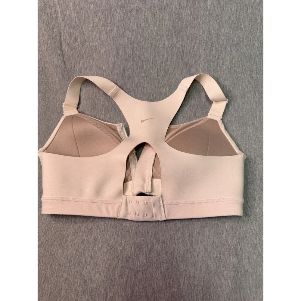 Nike Dri-FIT High Support Sports Bra Women's Small A-C Front Zip Light Pink